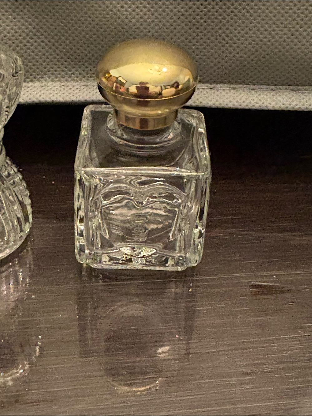Vintage AVON Clear Glass Vanity Bottles with Gold Caps - Picture 7 of 11